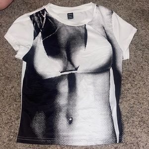 SHEIN top size M, black and white baby tee